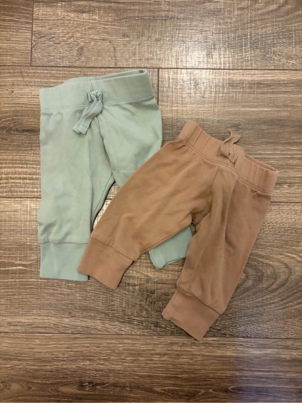 Organic Cotton Joggers - Mist blue and Brown